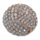 Costume Ring in rose gold plated metal stras ball