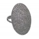 Ring in silver oval with zirconia pave
