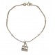 Silver bracelet with pendant charm bag