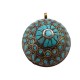 Pendant in costume jewelry in turquoise and gold color ethnic style