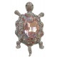 Brooche turtle with shiny pink stras and silver metal
