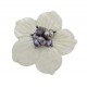 Broche flor de nácar con central lila