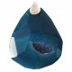 Pendant of oval agate stone in blue and silver 