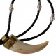 Wild horn leather necklace