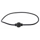 Choker in black leather and central metallic black piece