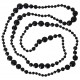 Necklace in black faceted agate 160 cm long