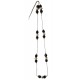 Necklace in faceted onyx and metal chain