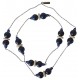 Necklace in plain blue lapis lazuli and metal chain