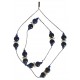 Necklace in plain blue lapis lazuli and metal chain