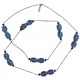 Necklace in faceted blue crystal and metal chains