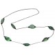 Natural green stone necklace and metal chains