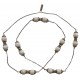 Necklace in white jade and metal chains