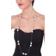 Necklace in white jade and metal chains