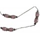 Necklace in faceted pink crystal and metal chains