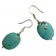 Earrings in silver with oval turquoise
