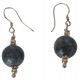 Earrings in silver with gray bead and silver balls