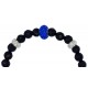 Bracelet in navy blue aventurine and light blue central fine crystal