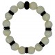Bracelet of Mother of pearl and black central fine crystal