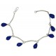 Sterling silver tubes bracelet and hanging agate faceted beads